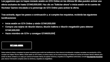 Si has abandonado GTA Online, Rockstar quiere convencerte para que vuelvas a él con 3 millones de dólares, pero tiene truco