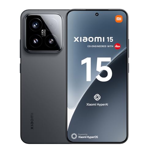 Xiaomi 15 - Smartphone de 12+512GB, Lente óptica Leica Summilux, Snapdragon 8 Elite, Pantalla AMOLED CrystalRes de 6,36" de 120 Hz, HyperCharge de 90W, Cargador no Incluido, Negro (Versión ES)