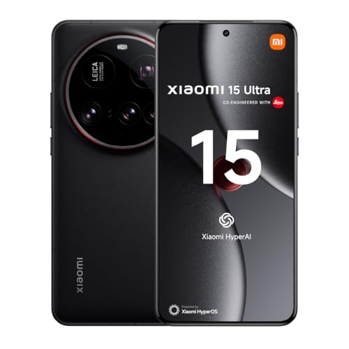 Xiaomi 15 Ultra - Smartphone de 16+512GB, Lente óptica Leica Summilux, Snapdragon 8 Elite, Pantalla AMOLED WQHD+ de 6,73" 120 Hz, HyperCharge de 90W, Cargador no Incluido, Negro (Versión ES)